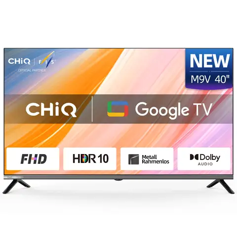 CHiQ Smart Fernseher 40 Zoll (100 cm) FHD Google TV, 40" LED FHD, HDR10, Prime Video, Netflix, L40M9V, 2025