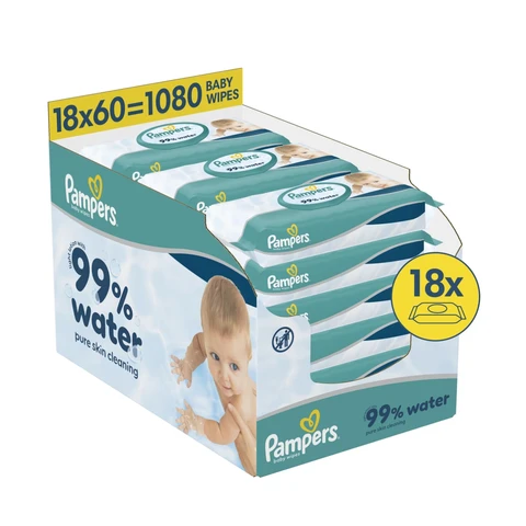 Pampers 99% Water babydoekjes 18 x 60 stuks