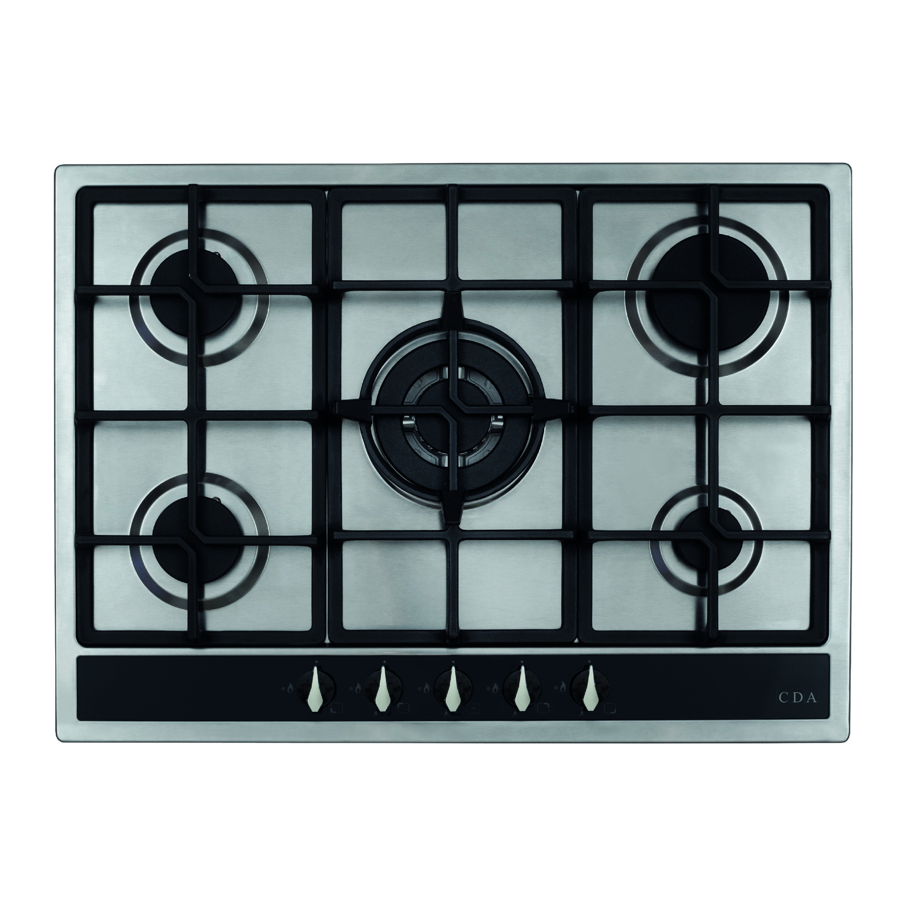 CDA HG7351SS 70cm 5 Burner Gas Hob, Stainless Steel