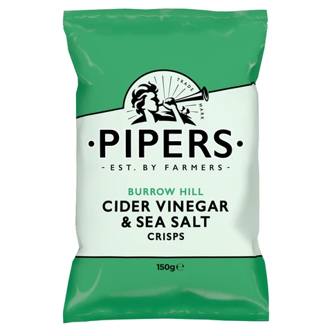 Pipers Burrow Hill Cider Vinegar & Sea Salt Crisps 150g