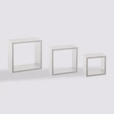 Wandkubus Wit Klein - Set van 3