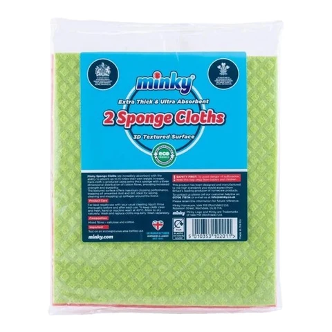 Minky Extra Thick Sponge Cleaning Cloth, 2 per pack