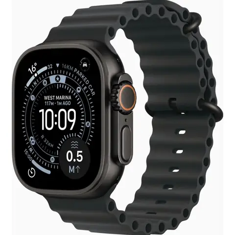 Apple Watch Ultra 3 GPS + Mobiel 49 mm Black Titanium Case met zwarte oceaanband