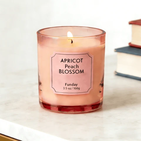 Zooly Amber Time Scented Candle - Silk Flower (Pink), 100G, 1PC