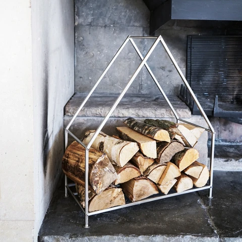 Pewter house Log Holder 65cm