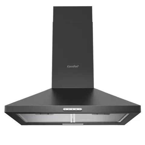 Midea COMFEE' 60 cm Kamin-Dunstabzugshaube PYRA17B-60 mit LED und Umluft- & Abluftsystem Wandmontierte Dunstabzugshaube 600 mm Abzugslüfter Küche - Schwarz