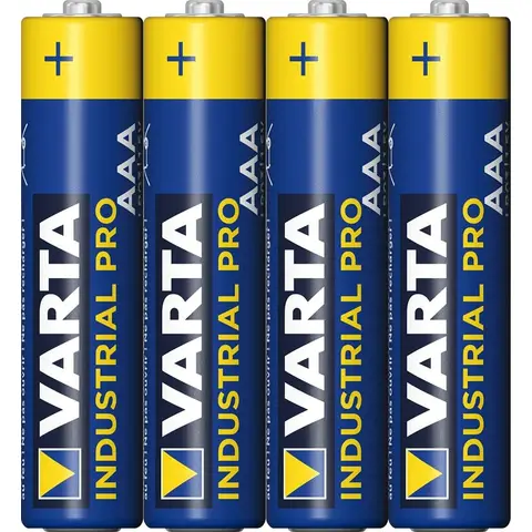 VARTA Batterie Alkaline, Micro, AAA, LR03, 1,5V Industrial Pro, Schrumpffolie (4er-Pack)
