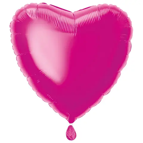 Unique Party Heart Foil Balloon, Hot Pink, 45cm