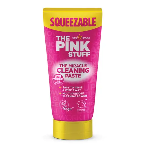 The Pink Stuff Squeezable Miracle Cleaning Paste 200g - The Powerful All Purpose Multi Surface Cleaner for Ovens Bathrooms Kitchens and more - now in a New Easy to Apply Tube