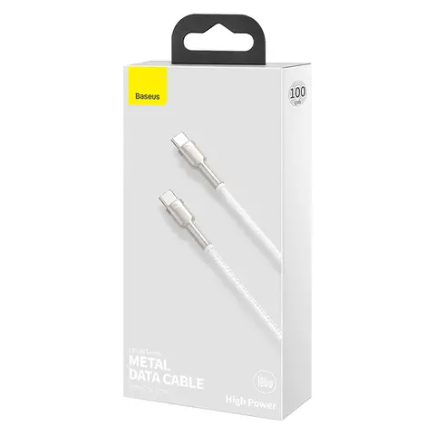 Baseus Cafule-Serie Metall-Datenkabel USB-C auf USB-C 100 W 1 m weiß