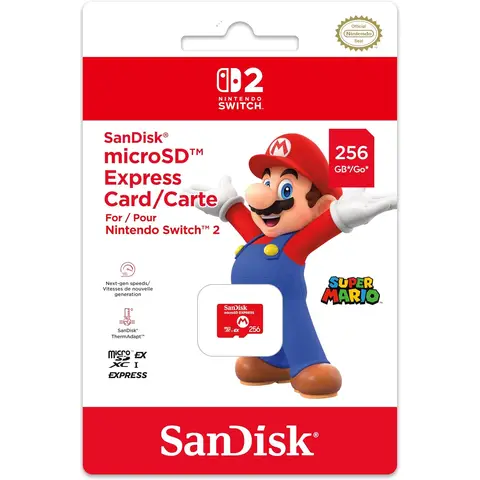 SanDisk Nintendo MicroSD Express Card 256GB for Nintendo Switch 2