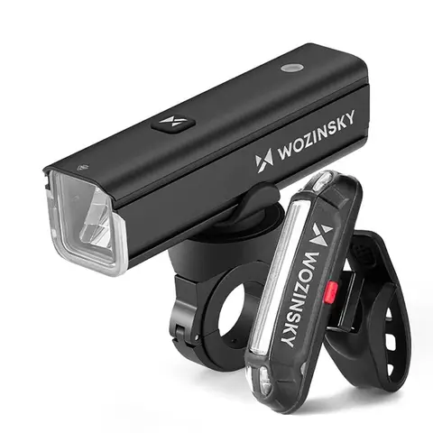 Wozinsky WSBLB3 Fahrradbeleuchtungssatz (Vorne 1000 lm + Hinten), USB-C, Schwarz
