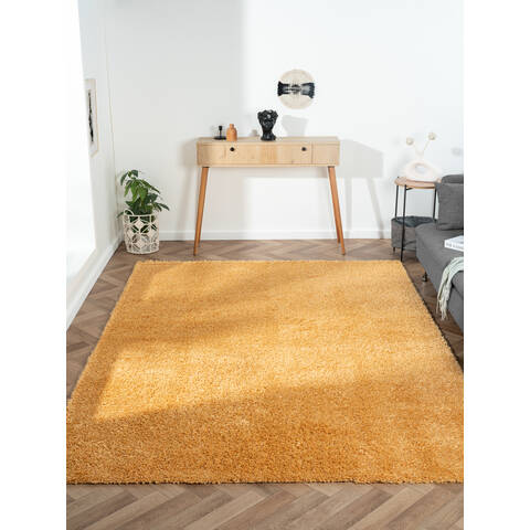 My Flair Teppich "My Shaggy" rechteckig goldgelb 290 x 200 cm