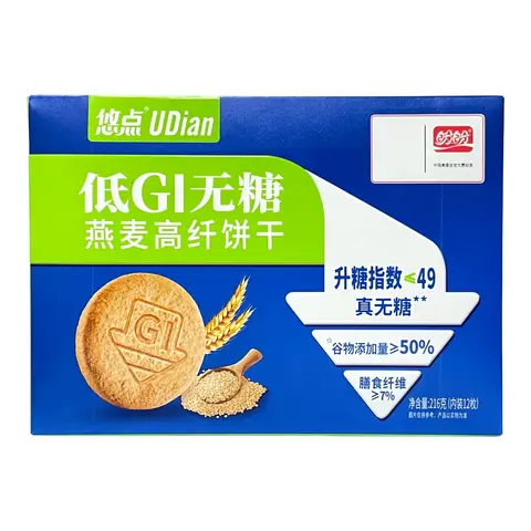 Panpan Low-GI, zuckerfreie, ballaststoffreiche Haferkekse 216 g