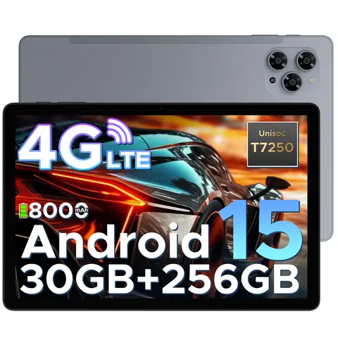 DOOGEE TAB G6 Tablet 11 inch Android 15 Tablets, 30GB+256GB/2TB tablet with sim card slot, 8000 mAh & T7250 Octa Core Android Tablets, 4G LTE + 2 Speaker + Widevine L1|Face ID|BT 5.0|5G WiFi|GPS, GRAY