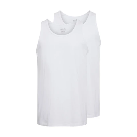 JBS Claudio 2er-Pack Baumwoll-Tanktops Weiß Größe M