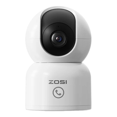 ZOSI C518 2 MP beveiligingscamera voor binnen - 360° Pan/Tilt babyfoon en hondencamera, dual-band 2,4 G/5 G wifi huisdiercamera met app, slimme persoonsdetectie, tweerichtingsaudio, cloud- en lokale opslag, 1 stuk