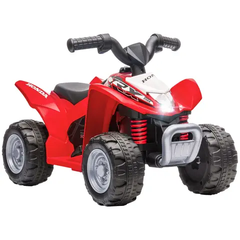 AIYAPLAY Electric Car for Kids, Honda Licensed Kids Electric Quad Bike, 6V Ride on Car ATV Toy with LED Light, Horn Red