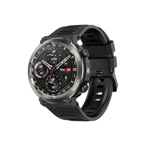 Blackview W50 Pro Montre connectée écran de 1,45 pouces, autonomie de 100 jours, éclairage, boussole, étanchéité IP68, appels Bluetooth, fréquence cardiaque, montre de sport avec plus de 100 modes pour Android/iOS