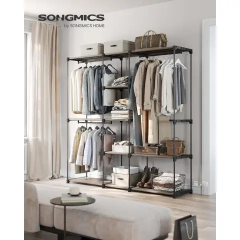 SONGMICS Garderobe Kleiderständer Freistehende Kleiderstange - 43 x 182 x 182 cm