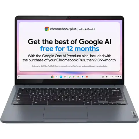 Lenovo IdeaPad Slim 3 Chromebook 14IAN8, 14", Intel Core i3 N305, 8GB RAM, 256GB eMMC, Grey, 83BN001EUK