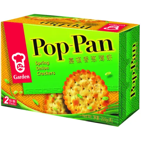 Garden Pop-Pan Cracker Spring Onion Flavour 200g 嘉顿香葱薄饼 200g