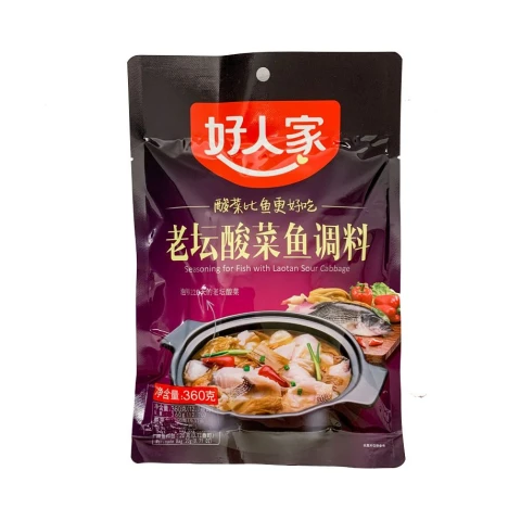 HRJ-Seasoning for Fish with Laotan Sour Cabbage360g 好人家 调味料 老坛酸菜鱼 360g/包