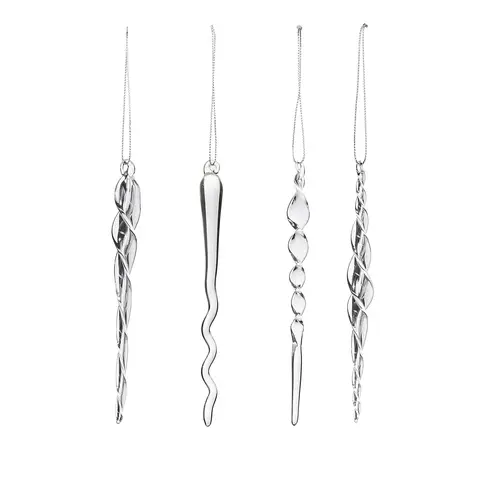 WeRChristmas Clear Mixed Glass Icicles – 20-Piece Set, 14–15cm – Glass Christmas Tree Decorations