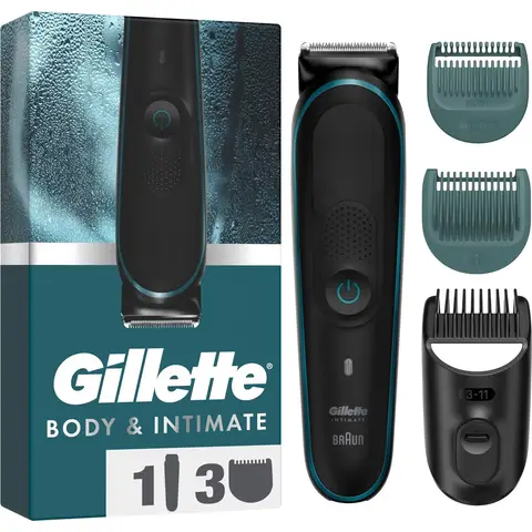 Gillette Herren i5 Körper- & Intim-Haartrimmer, kabellos, wasserdicht, Nass-/Trocken