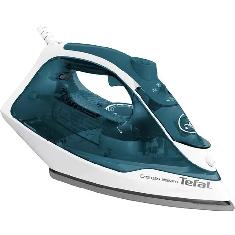 Tefal FV2839E0 Bügeleisen Trocken- & Dampfbügeleisen Cerilium-Bügelsohle 2400 W Blau Weiß