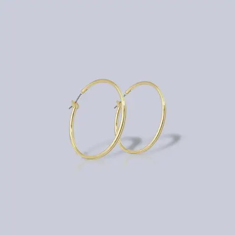 Smooth 50mm Hoop 18K Gold Plated Earrings