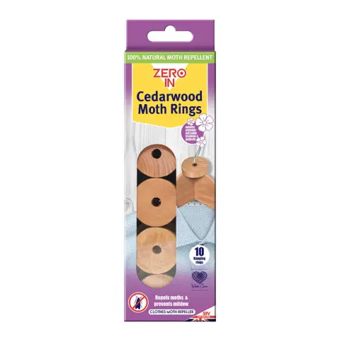 Zero In Cedar Rings Moth Repellent 12pk