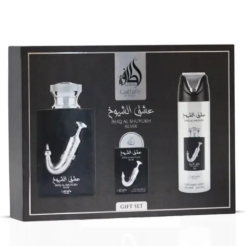 Lattafa Ishq Al Shuyukh Silver Giftset 320 ml