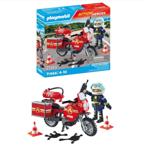 PLAYMOBIL 71466 Feuerwehrmotorrad am Unfallort