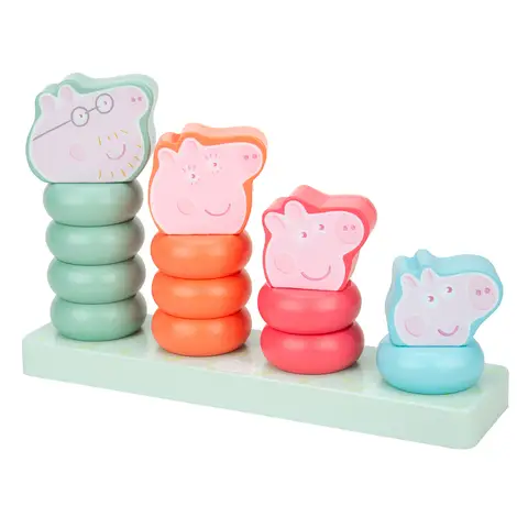 Peppa Pig Wooden Family Stacking Ring Set