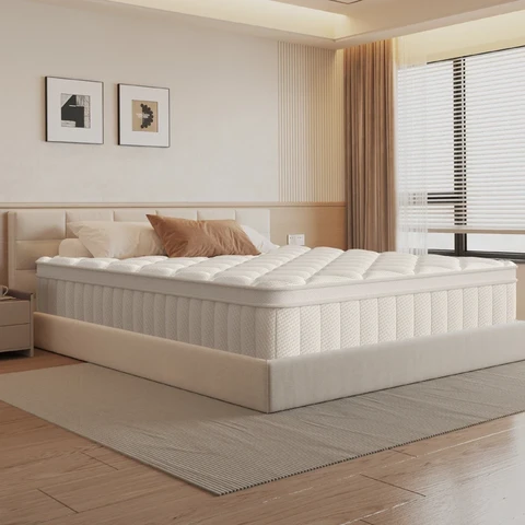 GTIMEX Matelas, 140 x 190 x 25 cm, 7 zones matelas à ressorts ensachés, H3 dureté moyenne, matelas à ressorts avec drap-housse, Oeko-Tex pour enfants et adultes