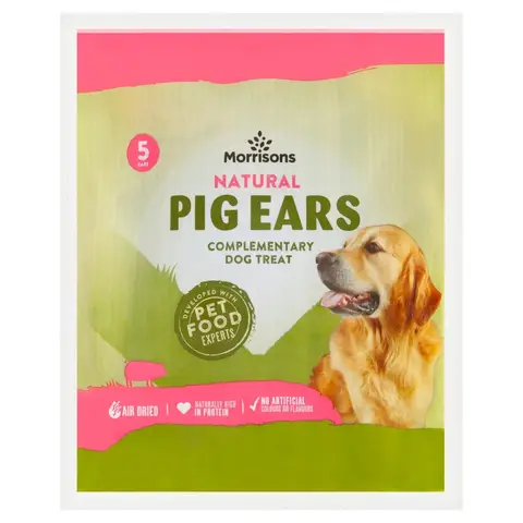 Morrisons 5 Natural Pig Ears Complementary Dog Treat 200g