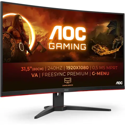 AOC C32G2ZE/BK 31.5" Curved Full HD 240Hz 0.5ms FreeSync Gaming Monitor