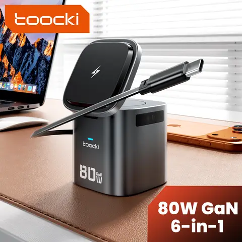 toocki Magnetic Wireless Charger for iPhone: Fodable 3 in 1 Charging Station for Multiple Apple Devices - Travel Charging Pad Dock for Apple Watch iPhone 17 16 15 14 13 12 Pro Max Plus & Airpod
