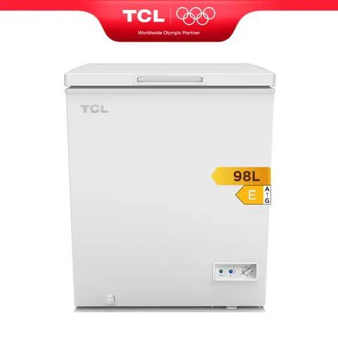 TCL CF126EWE0 Gefriertruhe 98 L mit Aufbewahrungskorb, ausbalanciertem Deckel, geeignet für verschiedene Anwendungsszenarien, einstellbarem Temperaturregler, verstellbaren Füßen [Energieklasse E]