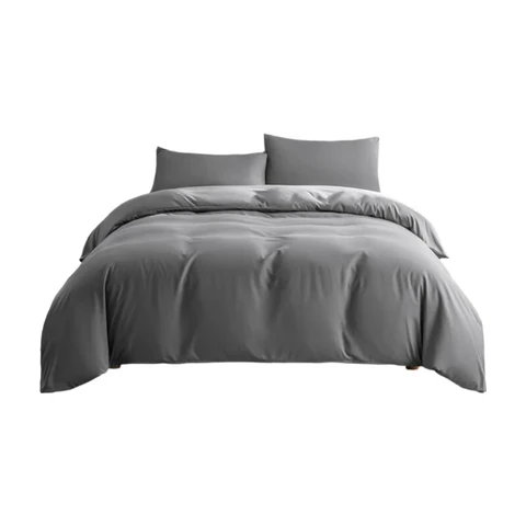 ochama x J.ZAO Parure de lit quatre pièces épaisse, confortable et durable, adaptée au lit de 1,8 m, 120 g, gris