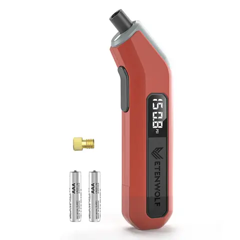 ETENWOLF T300 Plus Tire Pressure Gauge 200 PSI, Digital Tire Gauge with Bright LED Display, Tire Gauges for Tire Pressure with Presta Valve Adaptor (Vivid Orange)