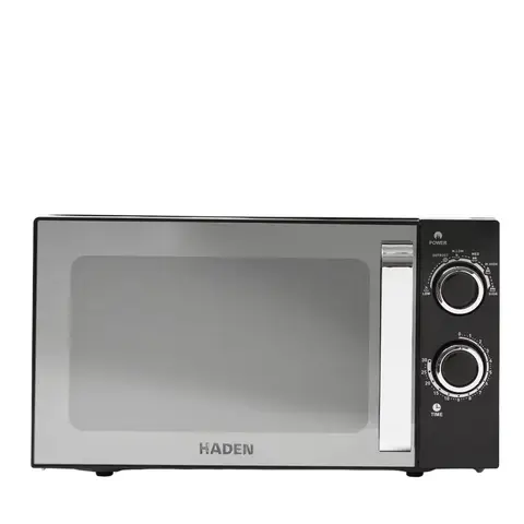 Haden Solo Microwave With Mirror Door - 20L, 800W, Manual Controls, 6 Power Levels, Defrost Setting & Express Cooking