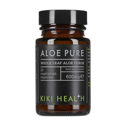 KIKI Health Aloe Pure 600mg Vegan Digestive Support Capsules - 20 Capsules