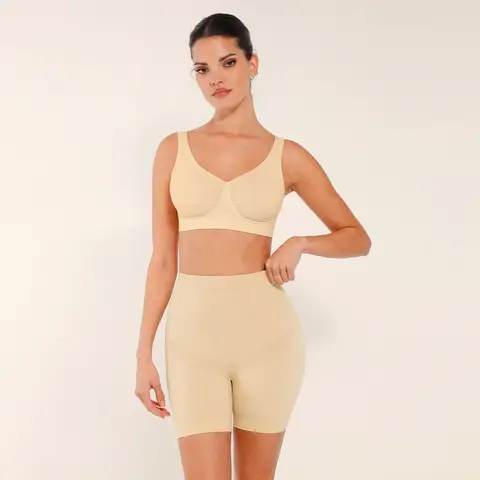 Feelingirl Seamless Comfort Mid Waist Tummy Control Ege-free Panties Shaping Shorts for Women M/L Skin, Couple Gift Perfect Gift