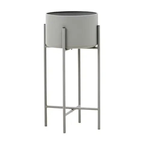 Premier Housewares Langlebige große graue Stand-Blumenkiste für den Außenbereich, moderne Blumentopf für Blumen, robuste Stand-Blumenkiste