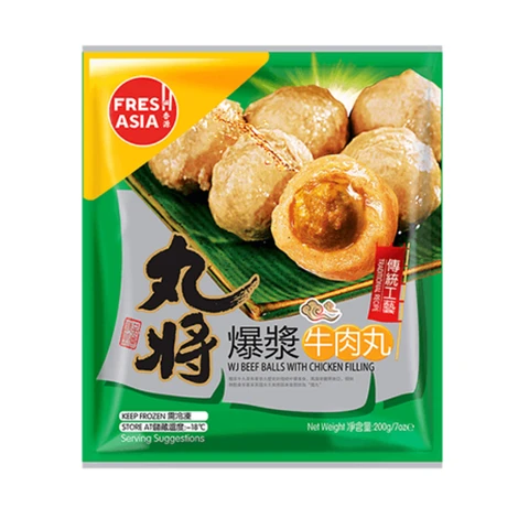 FRESHASIA Frozen Cooked Ball-Shaped Minced Beef stuffed with Seasoned Chicken 200g