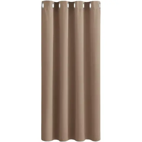 PONY DANCE Blackout-Vorhang mit Metallring, 1 Vorhangpaneel, B 140 x H 180 cm (B 55 x H 71 Zoll), Cappuccino