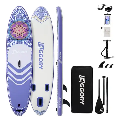 EGGORY Inflatable Stand Up Paddle Board  Purple pattern 3200*810*150mm 1pc
