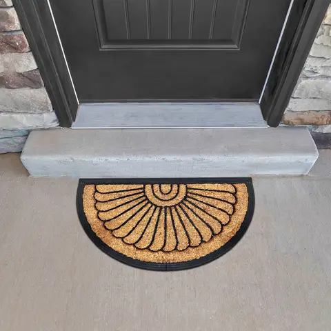 Likewise Doormat Fitzroy Half Moon Sunflower Coir/Rubber 40x70cm